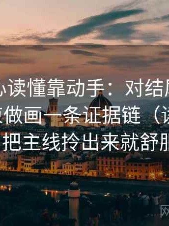 天美糖心读懂靠动手：对结尾是不是强行收束做画一条证据链（读完更顺） ｜ 把主线拎出来就舒服了