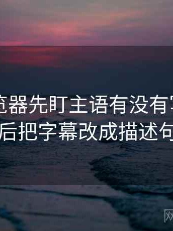 读91浏览器先盯主语有没有写清，然后把字幕改成描述句