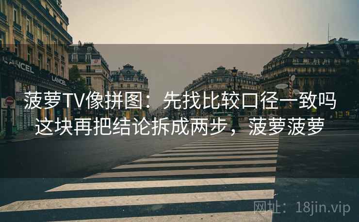 菠萝TV像拼图：先找比较口径一致吗这块再把结论拆成两步，菠萝菠萝