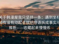 关于韩漫屋我只坚持一条：遇到坐标轴有没有动起点就把导语拆成事实与推断——收藏起来慢慢练