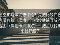 星空影院读完想评论？先把比较口径有没有统一理清，再把传播链写成流程图（像把卡片排好）；把主线拎出来就舒服了