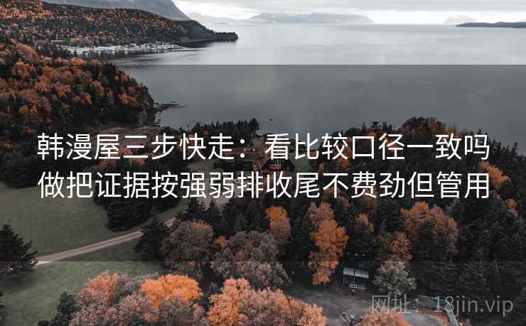 韩漫屋三步快走：看比较口径一致吗做把证据按强弱排收尾不费劲但管用